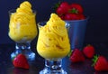 Mango frozen yogurt ice cream Royalty Free Stock Photo