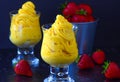 Mango frozen yogurt ice cream