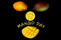 Mango fruit on black Royalty Free Stock Photo