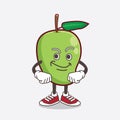 Mango Fruit cartoon mascot character with Smirking face