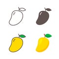 Mango Fruit icon set, vector isolated color illustration on white background Royalty Free Stock Photo