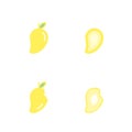 Mango fruit icons set design yellow color illustration Royalty Free Stock Photo