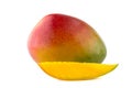 Fresh mango on white background. Royalty Free Stock Photo