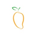 Mango fruit logo vector outline stroke