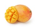 Mango fruit sliced isolated on white Royalty Free Stock Photo