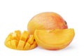 Mango fruit sliced isolated on white Royalty Free Stock Photo