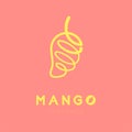 Mango fruit spiral icon set design illustration yellow color