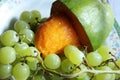 Mango with green grape Royalty Free Stock Photo