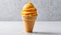 Mango Ice Cream Cone Creation Royalty Free Stock Photo