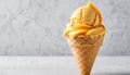 Mango Ice Cream Cone Creation Royalty Free Stock Photo