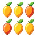 Mango icon set in flat vector style Royalty Free Stock Photo