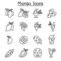 Mango icon set in thin line style