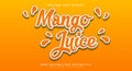 Mango Juice 3d editable text effect Template Royalty Free Stock Photo