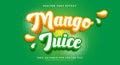 Mango Juice 3d editable text effect Template Royalty Free Stock Photo