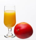 Mango juice glass and mango fruit Royalty Free Stock Photo