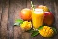 Mango juice in the glass
