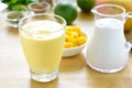 Mango lassi smoothie drink. Royalty Free Stock Photo