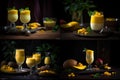 Mango Lassi, Yellow Fruit Smoothie, Banana Milkshake, Mango Lassi, Abstract Generative Ai Illustration