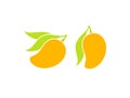 Mango with leaves. Exotic fruit