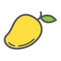 Mango line icon, fruit and tropical