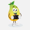 Mango Logo mascot with camera pose Royalty Free Stock Photo