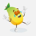 Mango Logo mascot happy pose Royalty Free Stock Photo