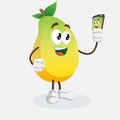 Mango Logo mascot with selfie pose Royalty Free Stock Photo