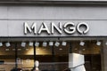 Mango logo on Mango`s shop