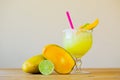 Mango Margarita with Lime Royalty Free Stock Photo