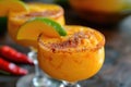 Mango Margarita with Spicy Rim Royalty Free Stock Photo