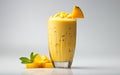 Mango Mastani Milkshake White Background Royalty Free Stock Photo