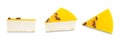Mango mousse cake on a white isolated background Royalty Free Stock Photo