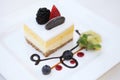Mango mousse cheese cake Royalty Free Stock Photo