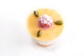 Mango Mousse with Raspberry Royalty Free Stock Photo