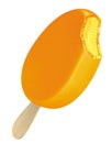 mango, orange ice cream bar, ice lolly, popsicle, illustration, isolated on white background Royalty Free Stock Photo