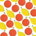 Mango and oranges fresh fruits pattern