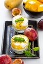 Mango and Passion fruit dessert Royalty Free Stock Photo