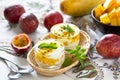 Mango and Passion fruit dessert Royalty Free Stock Photo