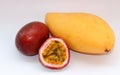 Mango and passion fruits Royalty Free Stock Photo