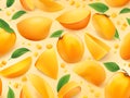 mango pattern. mango fruit pattern background illustration for your design