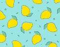 Mango Pattern And Mint Background