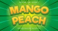 Mango Peach 3d editable text effect Template Royalty Free Stock Photo