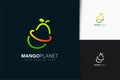 Mango planet logo design with gradient