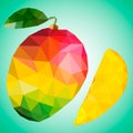 Mango in polygonal style. Vector fruit