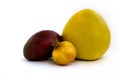 Mango, pomegranate and pomelo isolated on white background Royalty Free Stock Photo