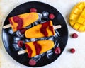 Mango and raspberry Ice Cream