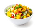 mango salad with pineapple isolated on white background Royalty Free Stock Photo