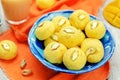 Mango sandesh. Bengali sweets Royalty Free Stock Photo