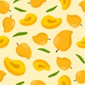 Mango seamless pattern background vector Royalty Free Stock Photo