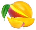 Mango with section Royalty Free Stock Photo